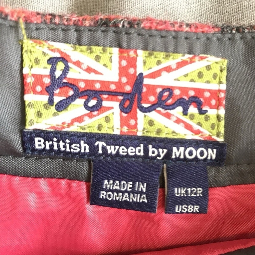 Boden Tweed Kilt British Tweed by Moon Skirt US Size 8 Red Polkadot - Picture 14 of 16